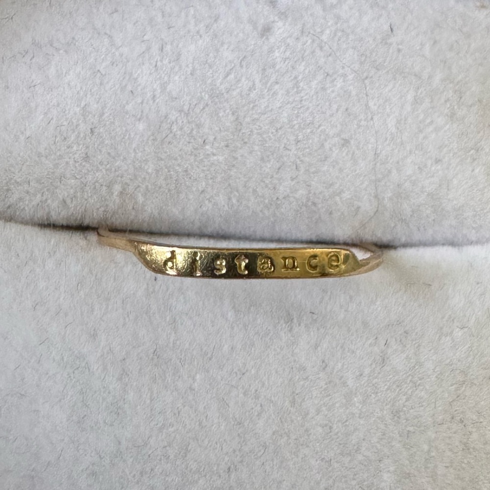 Catbird Famous Letter Ring 14k Gold Engraved Distance Ring